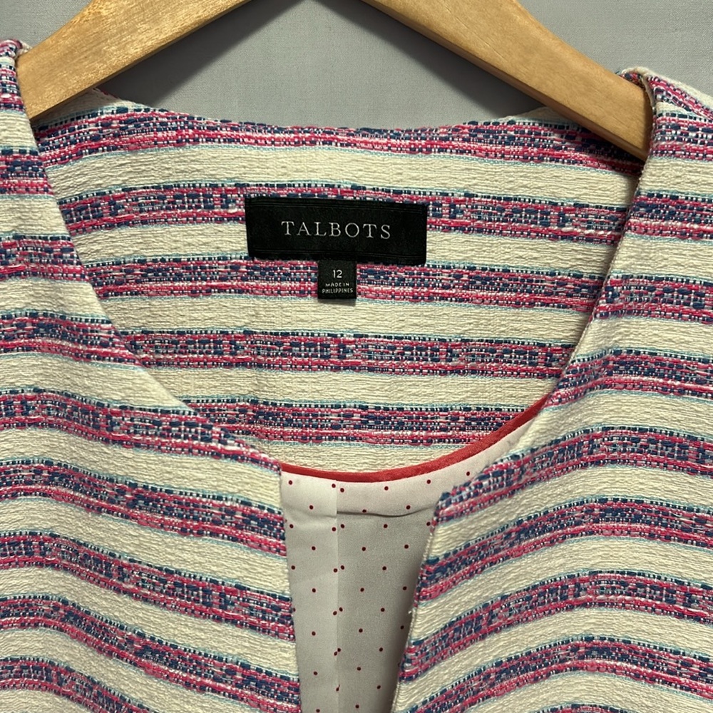Talbots Tweed Blue/Pink/White Jacket Size Misses 12 - Picture 2 of 5